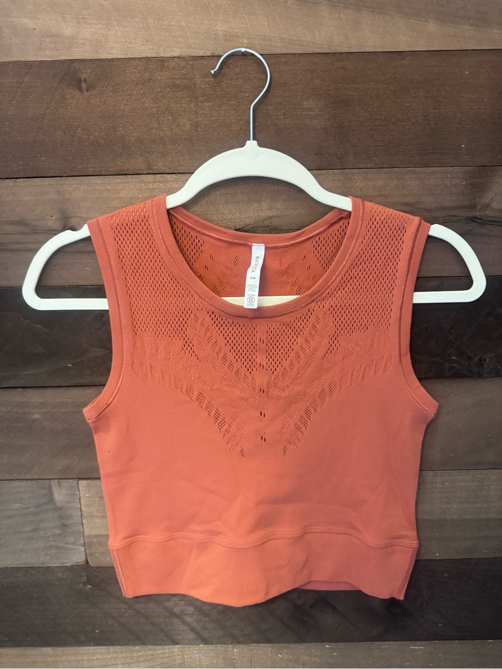 Athleta Seamless Knit Crop Tank Top - Rust